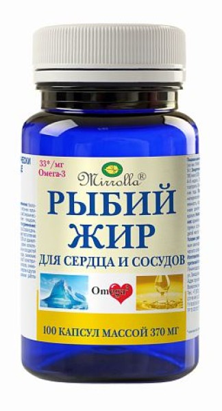 Изображение товара Рыбий жир для сердца и сосудов Мирролла 100 капсул Рыбий жир для сердца и сосудов Мирролла 100 капсул фотография