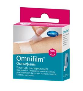 Пластырь Omnifilm гиппоаллергенный из прозрачной пленки, 1,25см х 5м