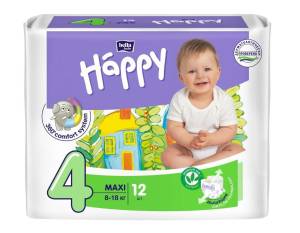 Подгузники happy maxi для детей (8-18 кг) 12шт