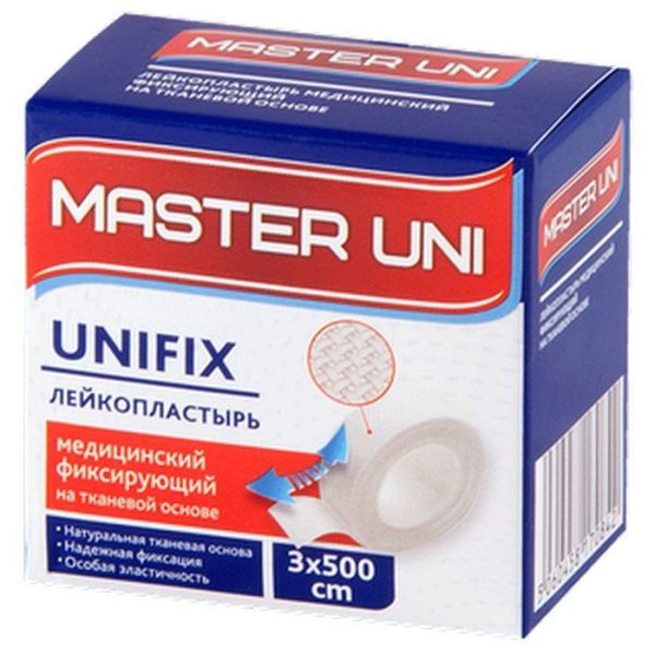 Лейкопластырь Master Uni Unifix 3*500 тканевая основа фотография