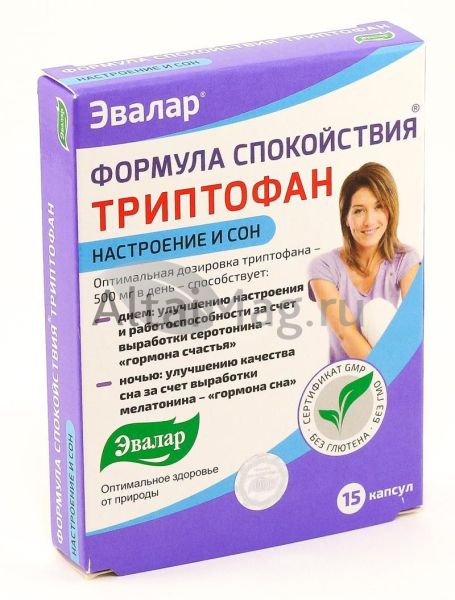Изображение товара Триптофан формула спокойствия эвалар 15 капсул Триптофан формула спокойствия эвалар 15 капсул фотография
